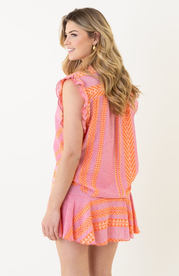 Kelim Ruffle Top Pink Orange – shoparchief, foto 10