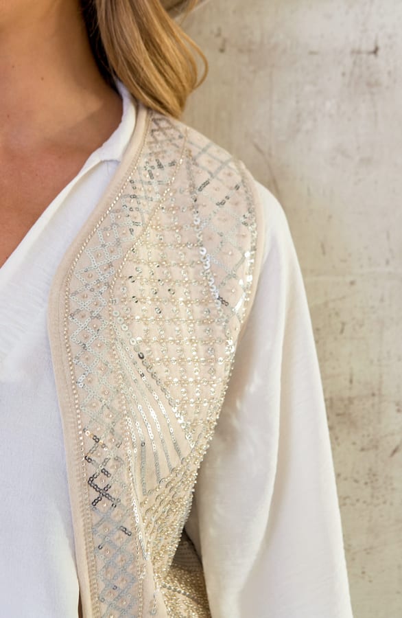 Luxury Gilet Beige Zilver – shoparchief, foto 5