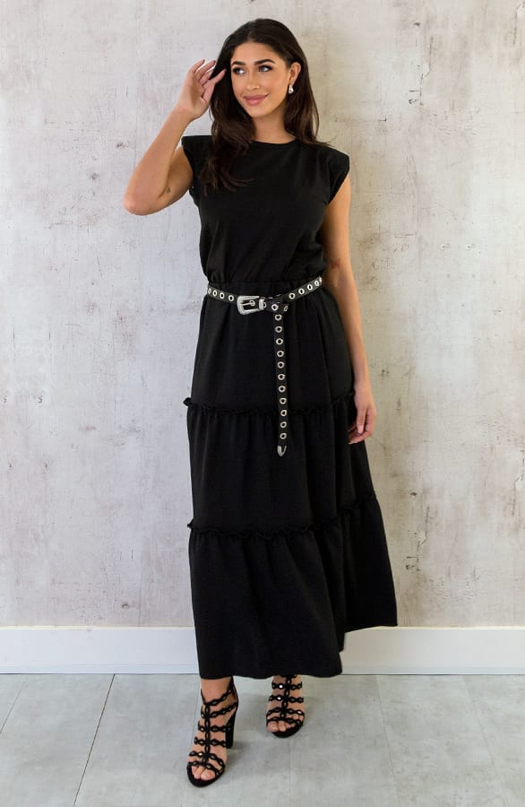 Maxi Rok Ruffle Zwart – shoparchief, foto 9
