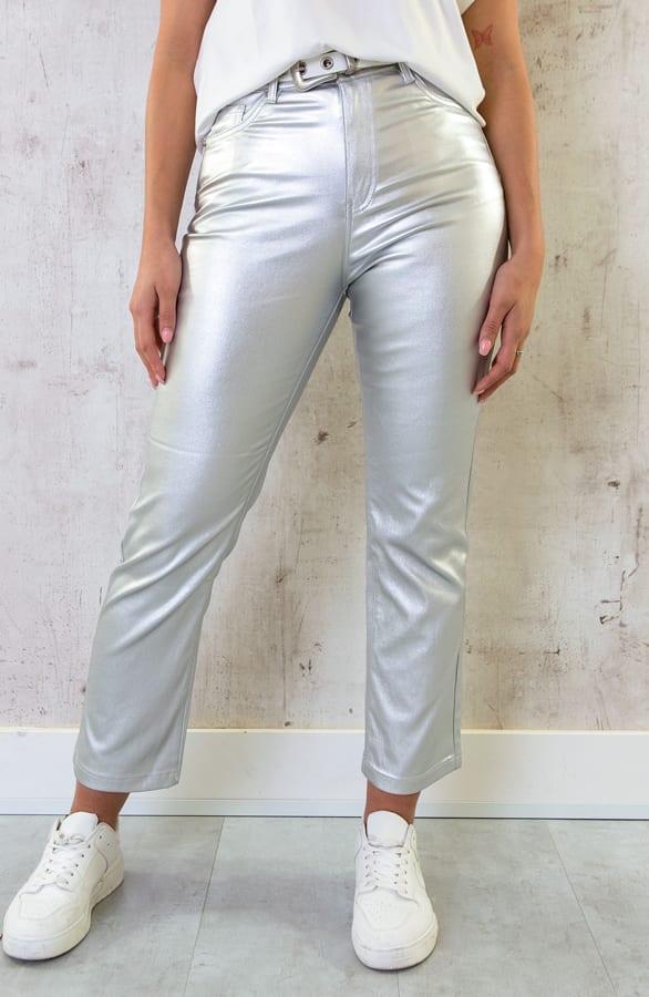 Metallic Broek Dames Zilver – shoparchief, foto 1