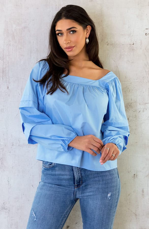 Musthave Strik Blouse Baby Blue – shoparchief, foto 3
