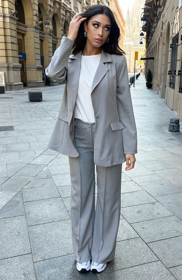 Oversized Detailed Blazer Grey – shoparchief, foto 5