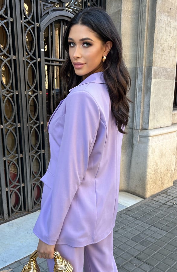 Oversized Detailed Blazer Lila – shoparchief, foto 3