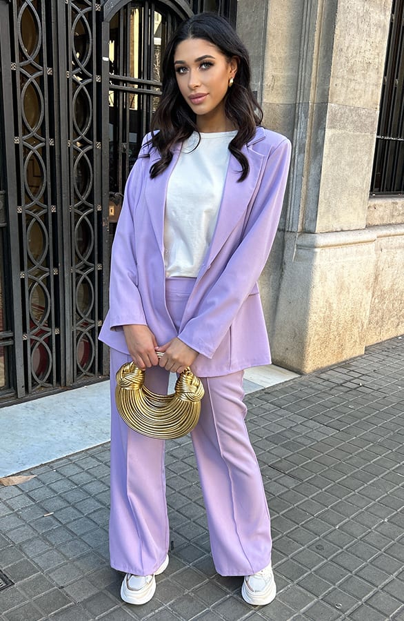 Oversized Detailed Blazer Lila – shoparchief, foto 7