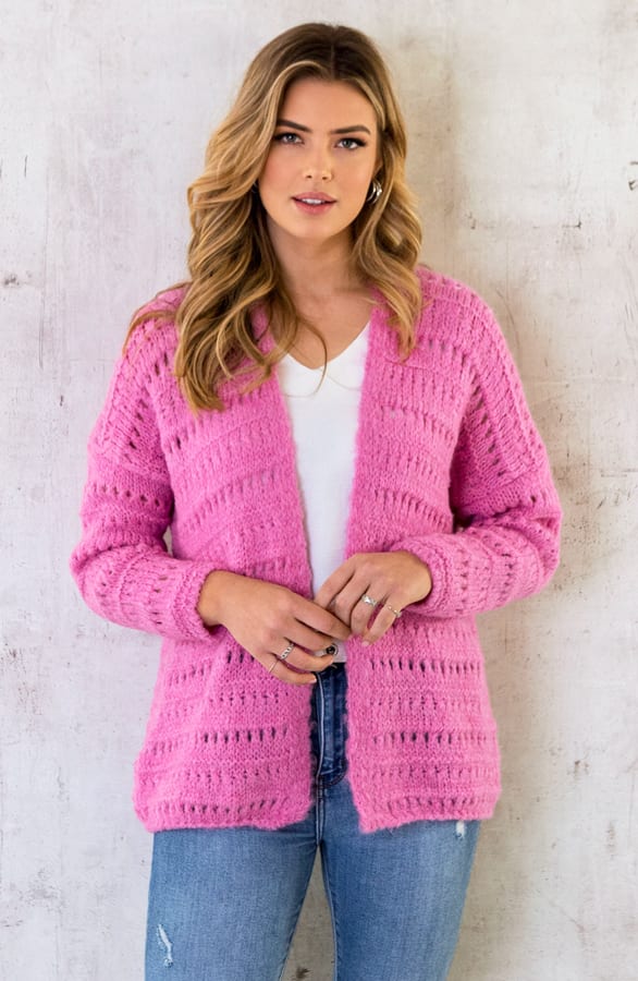 Oversized Knitted Vest Milaan Candy Pink – shoparchief, foto 6