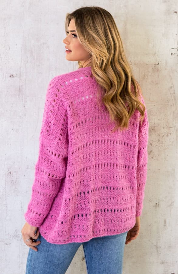 Oversized Knitted Vest Milaan Candy Pink – shoparchief, foto 8