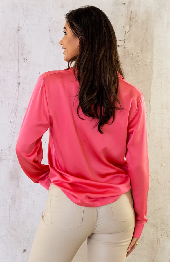 Silk Oversized Blouse Dark Koraal – shoparchief, foto 4