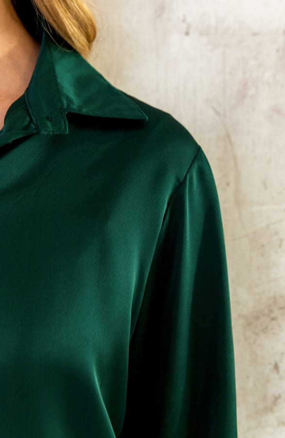 Silk Oversized Blouse Smaragd – shoparchief, foto 5