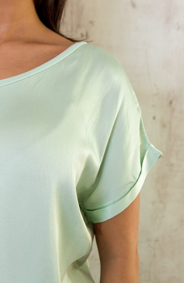 Silk Touch Top V-Hals Mint – shoparchief, foto 4