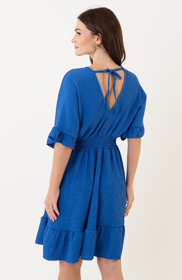 Smocked Low Back Jurk Kobalt – shoparchief, foto 6