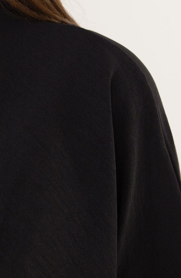Smocked Low Back Jurk Zwart – shoparchief, foto 4