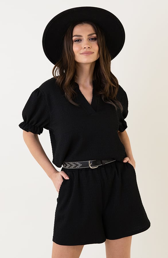 Smocked Top Sevilla Zwart – shoparchief, foto 9