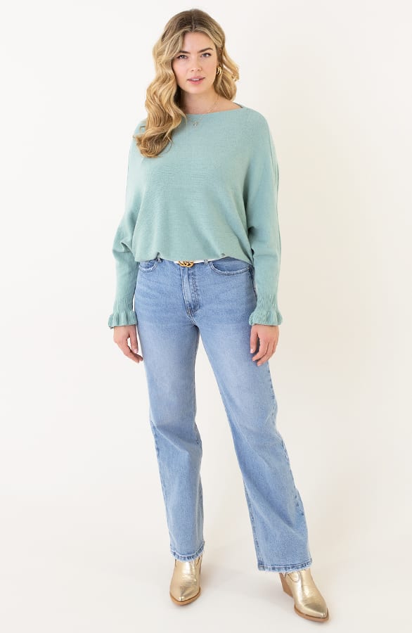 Soft Trui Ruffle Mouwen Mint – shoparchief, foto 6