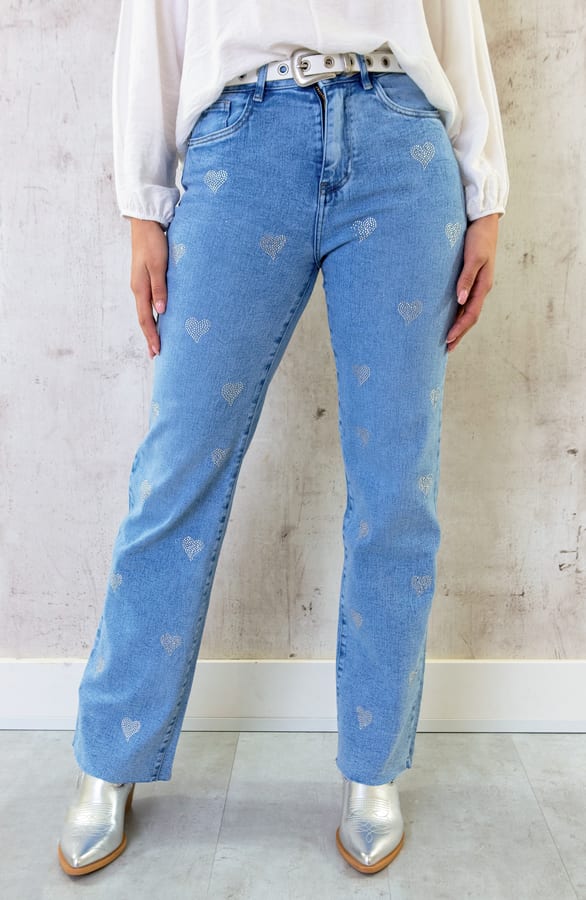 Strass Heart Jeans High Waist – shoparchief, foto 1