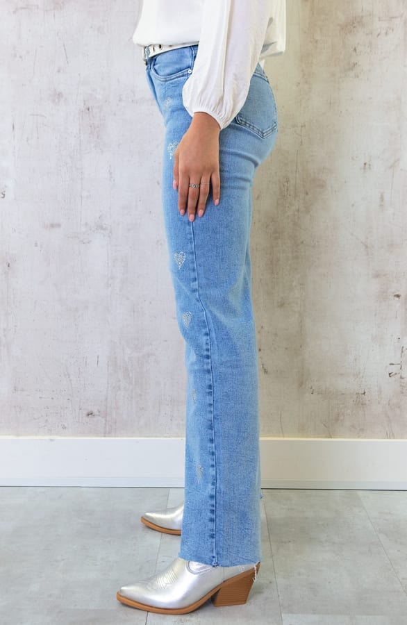 Strass Heart Jeans High Waist – shoparchief, foto 2