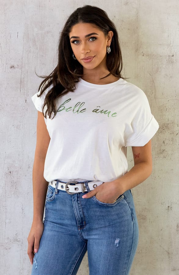 T-shirt Belle Ame Mint Metallic – shoparchief, foto 4
