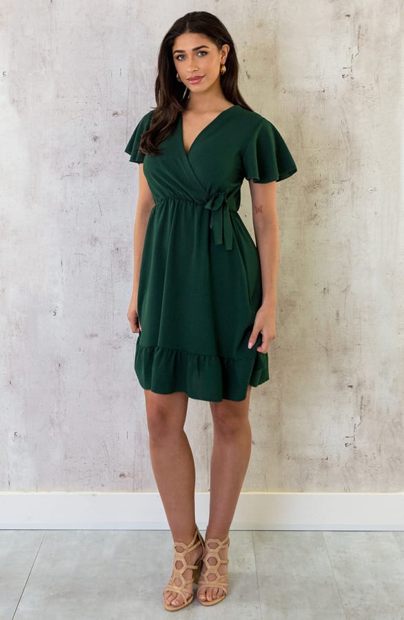 Toscane V-hals Jurk Smaragd – shoparchief, foto 10