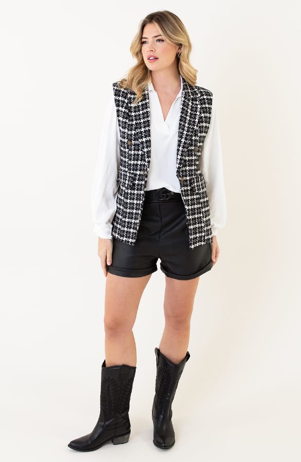 Tweed Luxury Gilet Black – shoparchief, foto 9