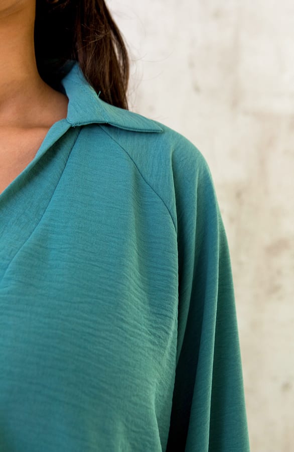 V-Hals Blouse Rome Mint – shoparchief, foto 9