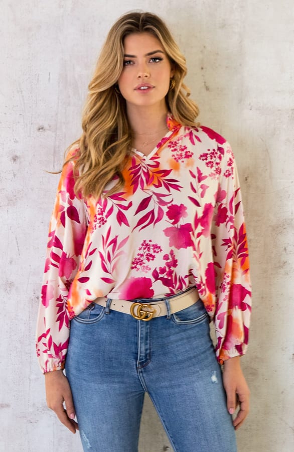 Viscose Bloemen Blouse Marbella – shoparchief, foto 6
