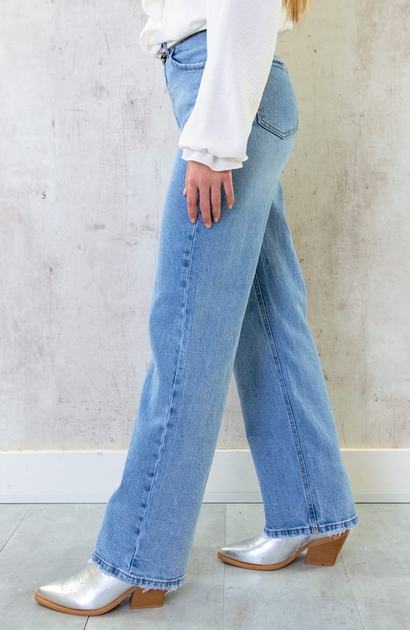 Washed Wide Leg Jeans – shoparchief, foto 2