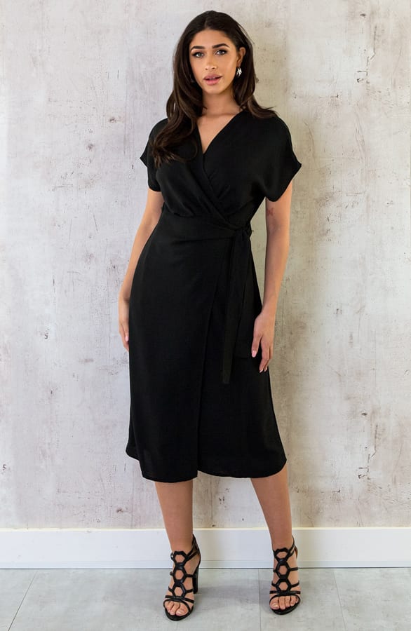 Wrap Dress Monaco Zwart – shoparchief, foto 6