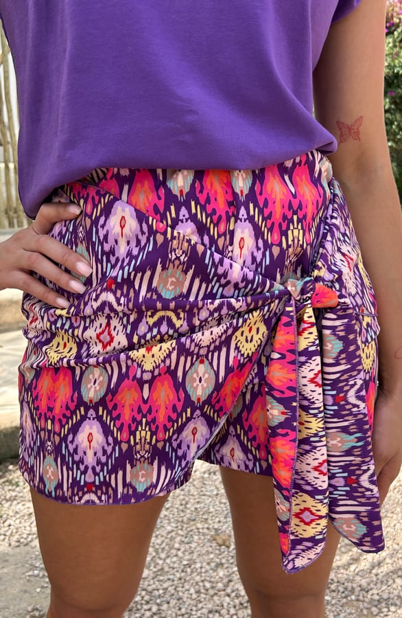 Aztec Wrap Skort Paars – shoparchief, foto 5