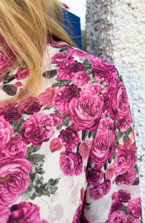 Chiffon Bloemen Blouse Fuchsia – shoparchief, foto 6