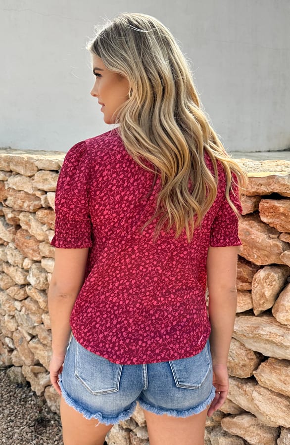 Col Top Floral Print Pink – shoparchief, foto 5