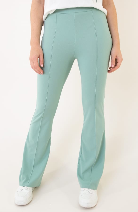 Detailed Flared Broek Mint Verde – shoparchief, foto 3