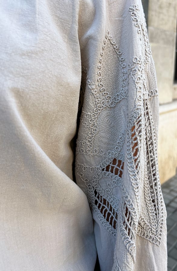 Embroidery Blouse Oversized Cotton Off White – shoparchief, foto 5