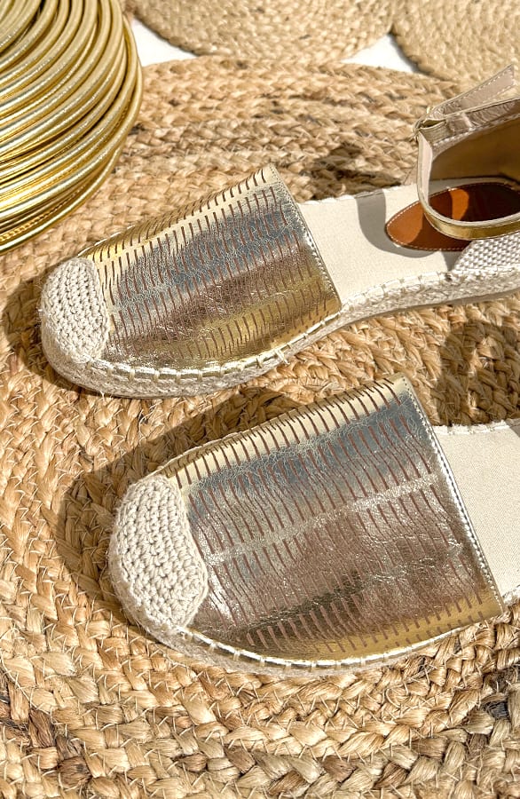 Espadrilles Suède Metallic Goud – shoparchief, foto 2