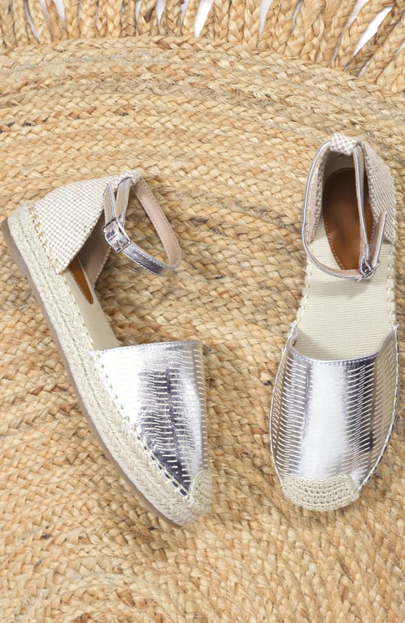 Espadrilles Suède Metallic Zilver – shoparchief, foto 1