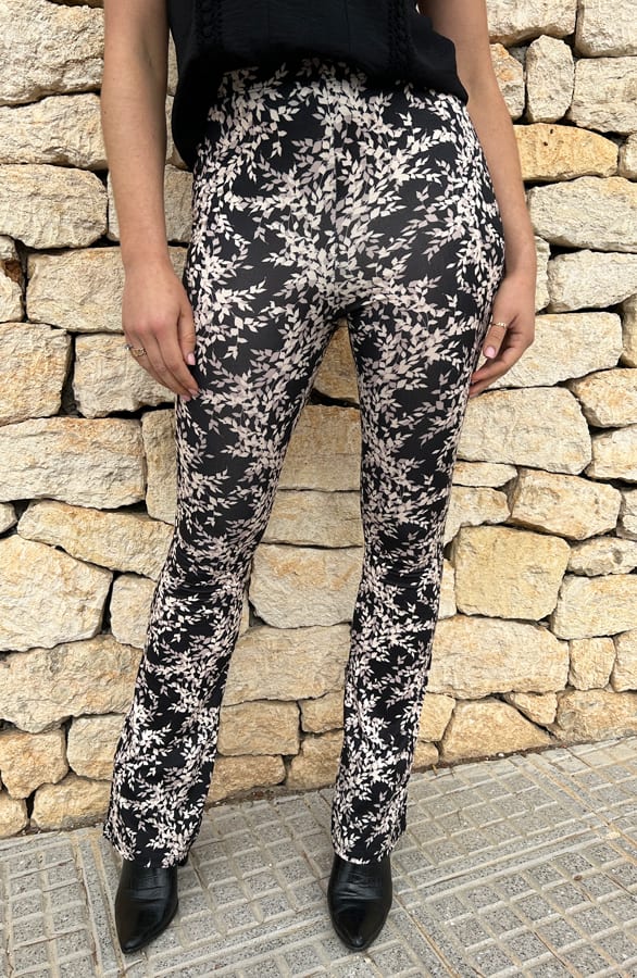 Flared Broek Leaves Black – shoparchief, foto 6