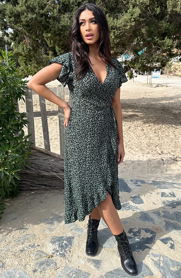 Floral Midi Jurk Army – shoparchief, foto 1