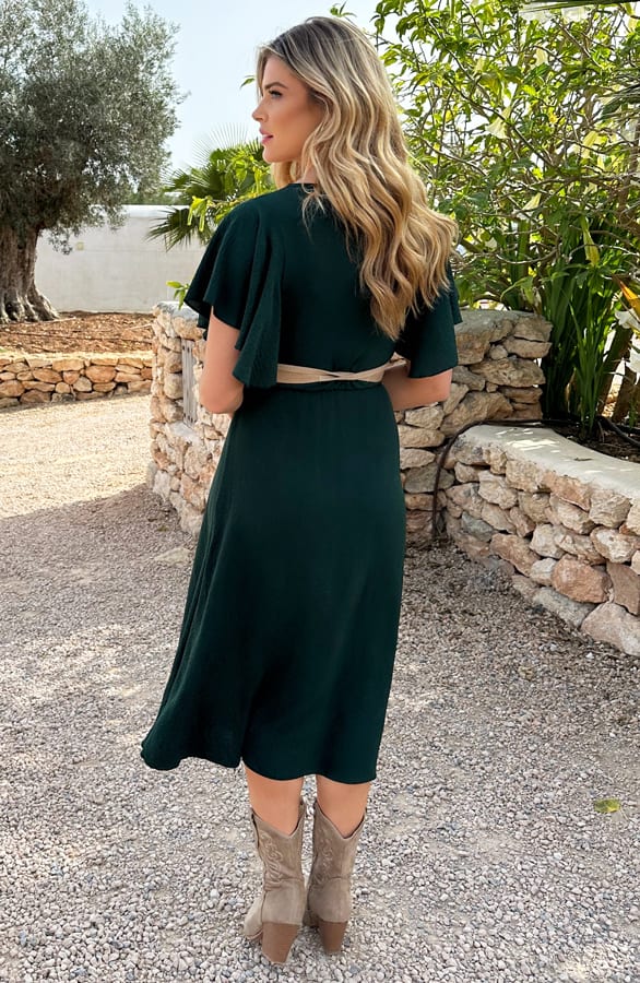 Florence Midi Jurk Smaragd – shoparchief, foto 7
