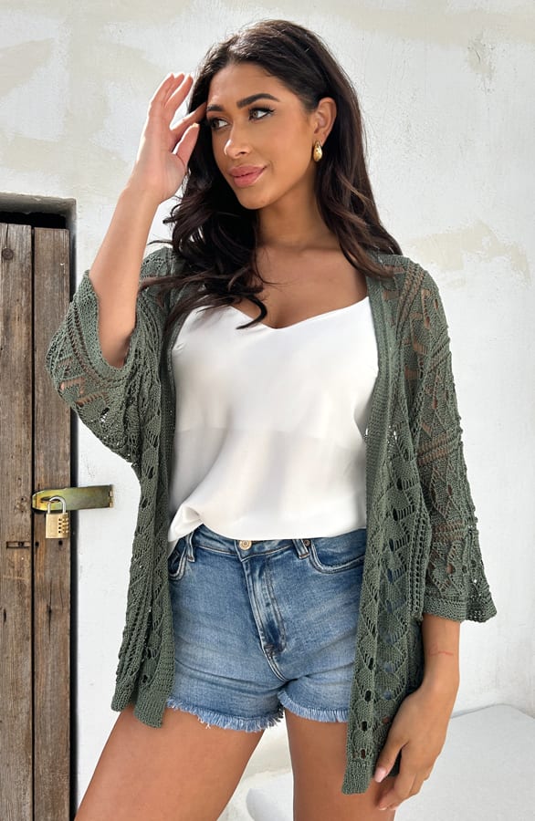 Gehaakt Vest Dames Soft Army – shoparchief, foto 11