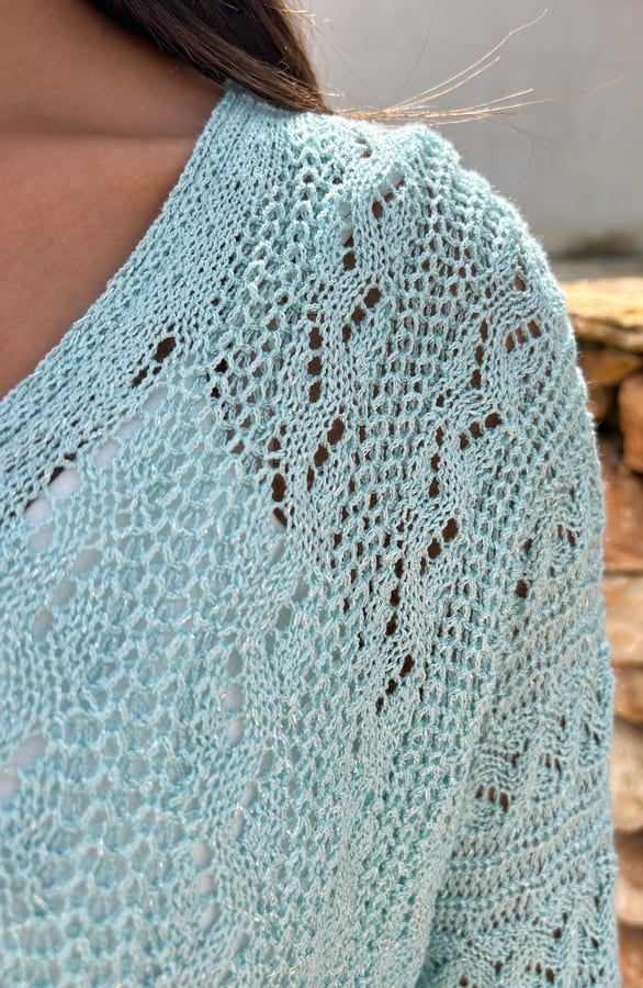 Gehaakte Lurex Trui Dames Mint – shoparchief, foto 4