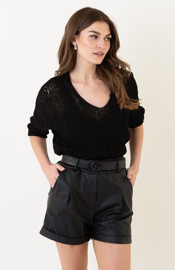 Gehaakte Lurex Trui Dames Zwart – shoparchief, foto 7
