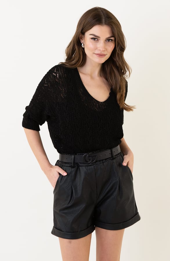 Gehaakte Lurex Trui Dames Zwart – shoparchief, foto 8