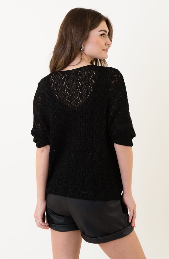 Gehaakte Lurex Trui Dames Zwart – shoparchief, foto 10