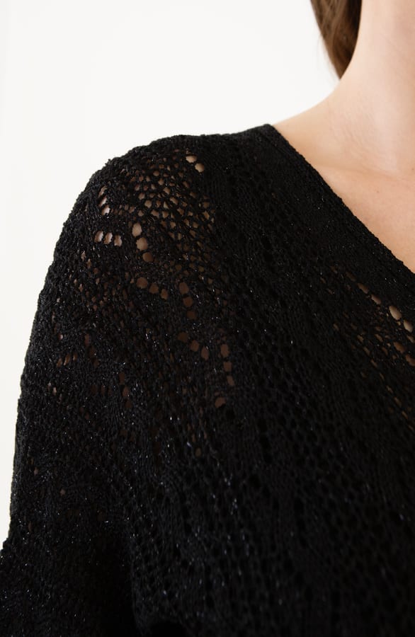 Gehaakte Lurex Trui Dames Zwart – shoparchief, foto 11