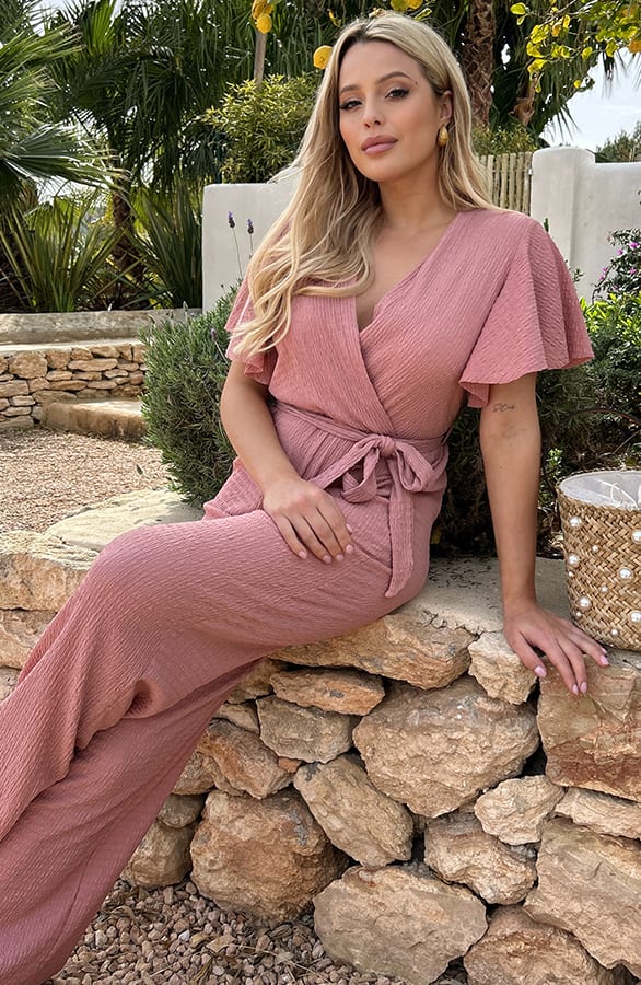 Jumpsuit Dames Smocked Dust Roze – shoparchief, foto 5