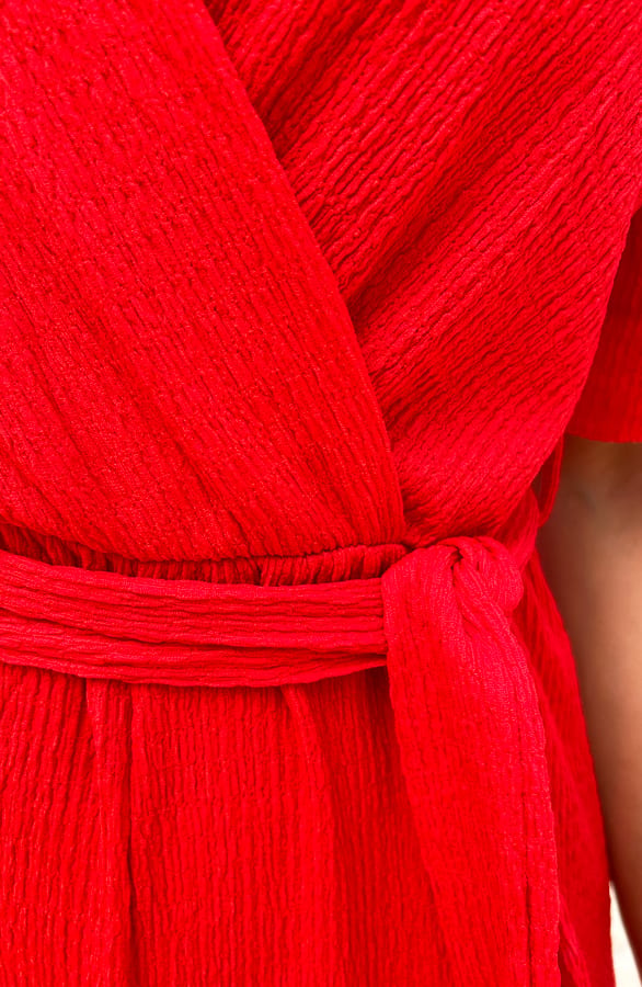 Jumpsuit Dames Smocked Red – shoparchief, foto 6