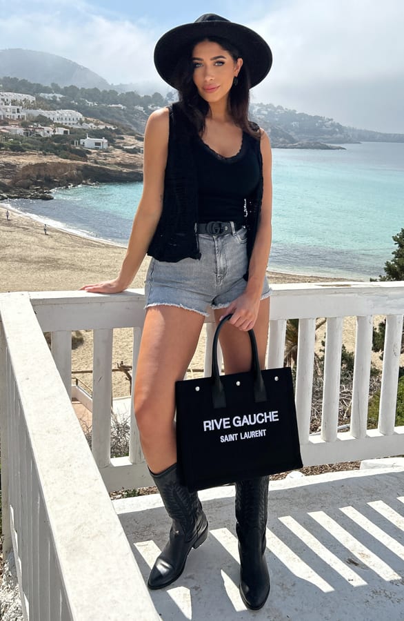 Kanten Boho Gilet Zwart – shoparchief, foto 4