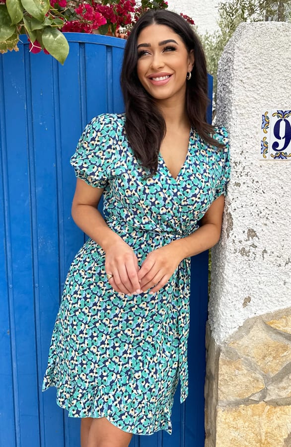 Violet Pofmouwen Jurk Blauw – shoparchief, foto 1