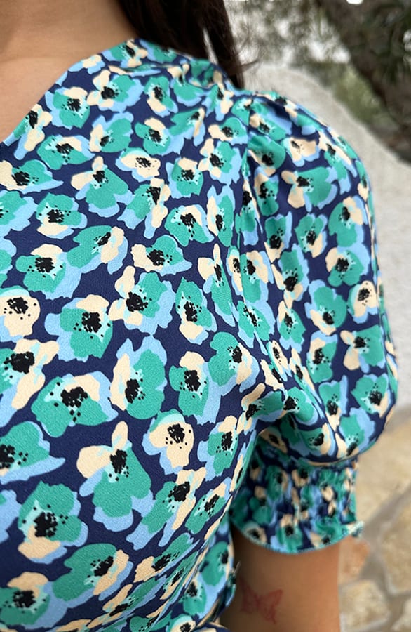 Violet Pofmouwen Jurk Blauw – shoparchief, foto 6