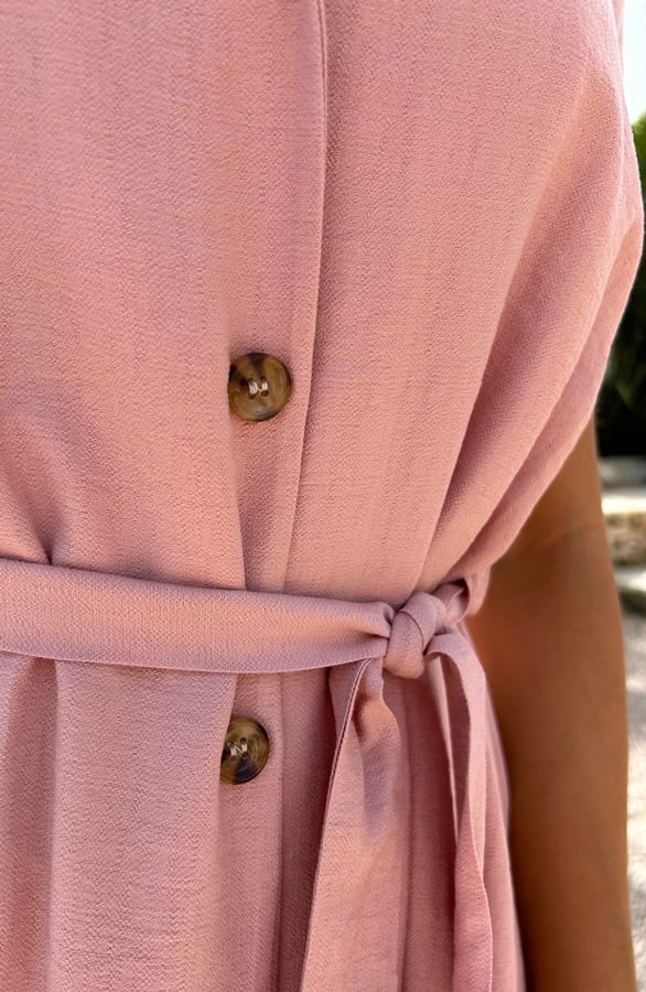 Knopen Midi Jurk Pink – shoparchief, foto 6