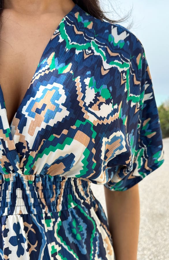 Maxi Dress Colorful Print Blau, Kleider, Foto 9