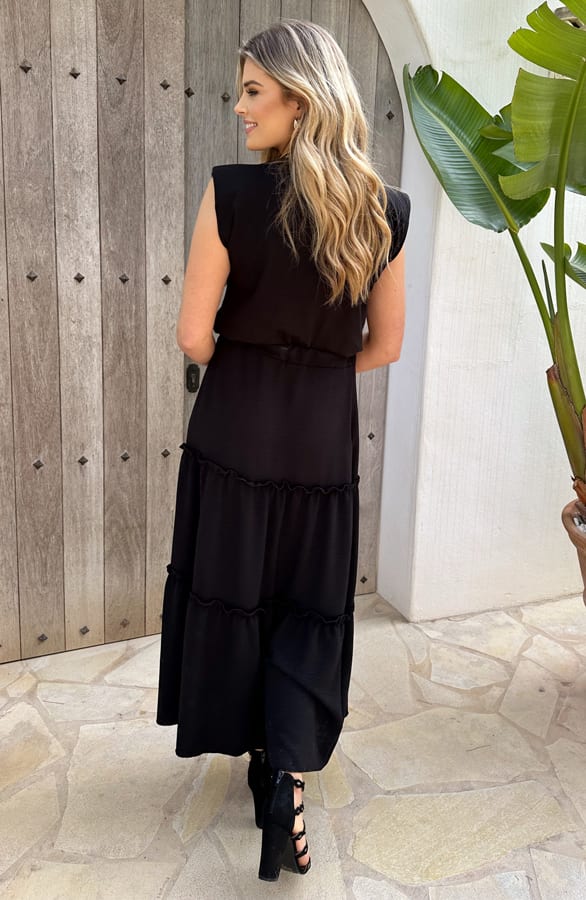 Maxi Rok Ruffle Zwart – shoparchief, foto 5